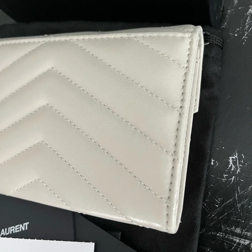 Saint Laurent Quilted Leather Card Holder Wallet - Picture 10 of 16